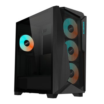 Кутия Gigabyte C301 Black V2, Tempered Glass, Mid-Tower, RGB Fusion 