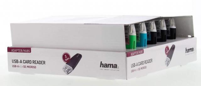 Четец за карти HAMA, USB 2.0, SD/microSD, SD/SDHC/SDXC, Различни цветове