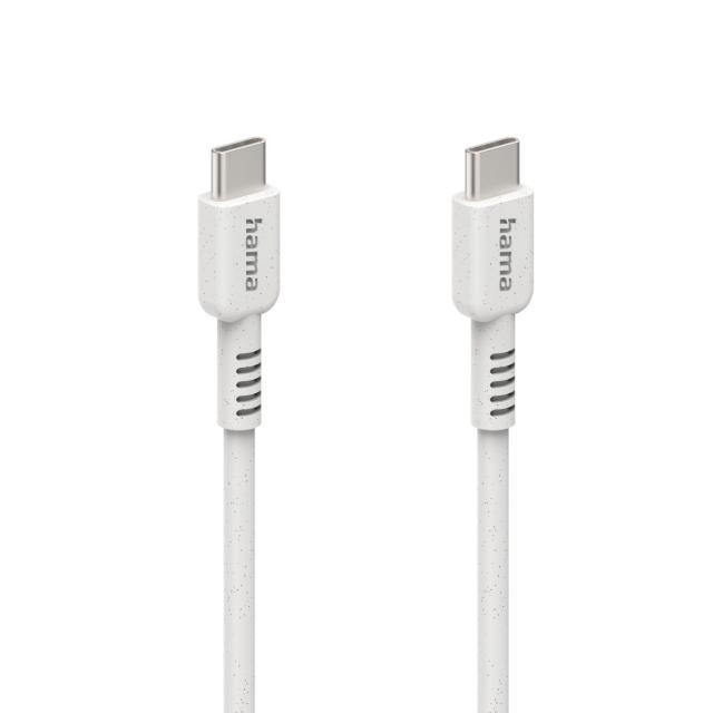 Кабел за зареждане HAMA "Eco", USB-C - USB-C, 1 м, бял