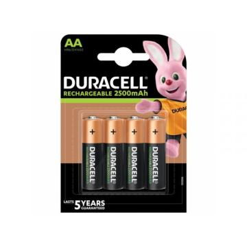 Акумулаторна батерия DURACELL R6 AA, 2500mAh NiMH, 1.2V, 4 бр. в опаковка 