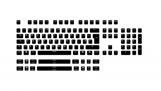 Капачки за механична клавиатура Steelseries PrismCaps PBT Doubleshot 105-Keycap White UK-Layout