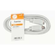 Кабел за монитор HAMA 200932, VGA мъжко -VGA мъжко, 1.50м, Бял