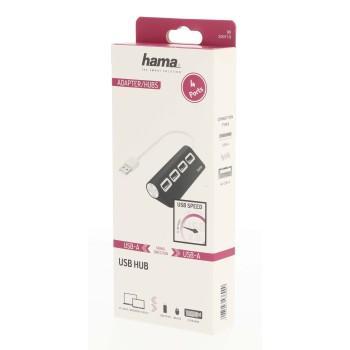 USB хъб HAMA, USB 2.0, 1:4, черен, 480Mbit/s