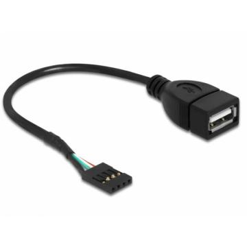 Кабел DeLock USB Pin header женско > USB 2.0 type-A женски, 20 cm