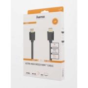 Кабел HAMA 205243, HDMI мъжко - HDMI мъжко, 8K, 48GB/s, Ethernet , 3 м, Позл. конектори, Черен