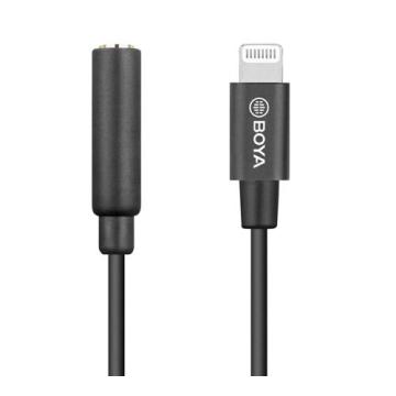 Адаптер BOYA 3.5mm TRRS женски към Lightning мъжки, 6cm