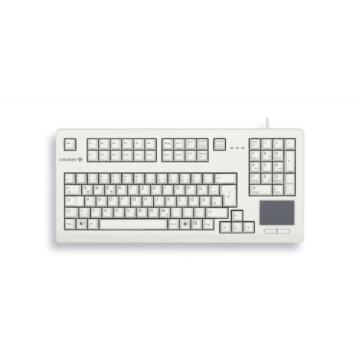 Компактна жична клавиатура CHERRY G80-11900, с Trackball, сива