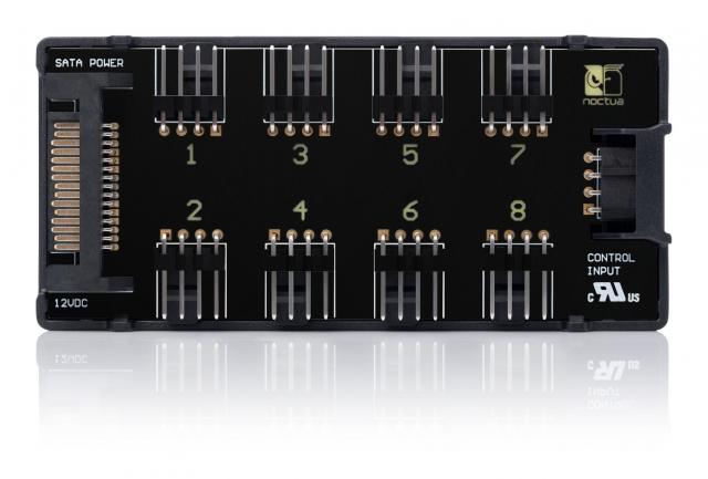 Контролер за 8 вентилатора Noctua NA-FH1, 5-12V, 3pin/4pin, Черен