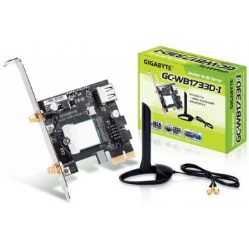 Безжичен PCI Express адаптер Gigabyte GC-WB1733D-I, 2x2 802.11ac 160MHz, Bluetooth 5.0