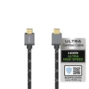 Кабел HAMA Ultra HD, HDMI мъжко - HDMI мъжко, 8K, 48GB/s,метал, 2 м, Позл. конектори, Черен