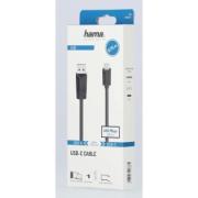 Кабел HAMA  USB-C мъжко - USB 2.0 A мъжко, 480Mbit/s,0.75 м, Черен