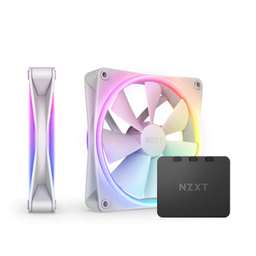 Комплект вентилатори NZXT F140 RGB Duo White 2 бр, RGB Контролер