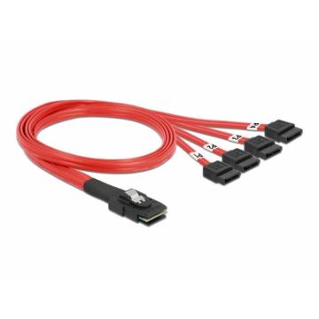 Интерфейсен кабел DeLock, Mini SAS SFF-8087 > 4 x SATA 7 pin, 0.5 m