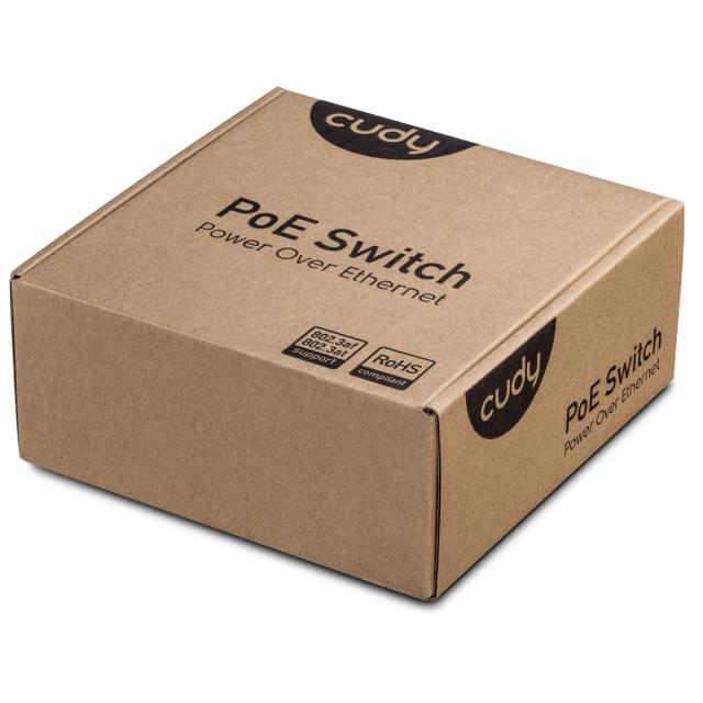Суич Cudy GS1005P, 5 портов, 10/100/100, PoE+ Switch 60W, Uplink порт