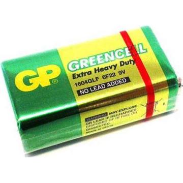 Цинк карбонова батерия GP 6F22 /9V/ Greencell 1604GLF-B 1 бр. shrink