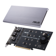 Карта ASUS Hyper M.2 x16 Card (PCIe 3.0) поддържа до 4 NVMe M.2 (2242/2260/2280/22110) устроиства