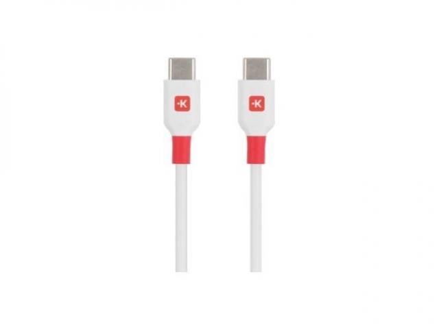 Кабел Skross, USB-C - USB-C мъжко, USB 2.0, 1.2м, Бял