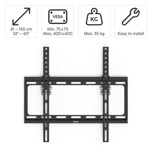 Стойка за TV Hama TILT, 191 см (75"), Черна