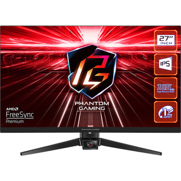 Геймърски Монитор ASRock PG27FF1A, 27" FHD (1920x1080) IPS, 165Hz, 1ms, HDMI, DisplayPort AMD FreeSync