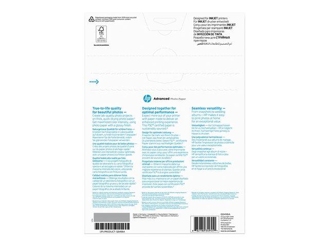 HP original Q5456A Advanced glossy photo paper Ink cartridge 250g/m2 A4 25 sheets 1-pack