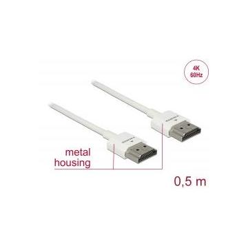 Кабел Delock High Speed, HDMI мъжко - HDMI мъжко, 48 Gbit/s, 3D 4K, 0.5 m, Ethernet