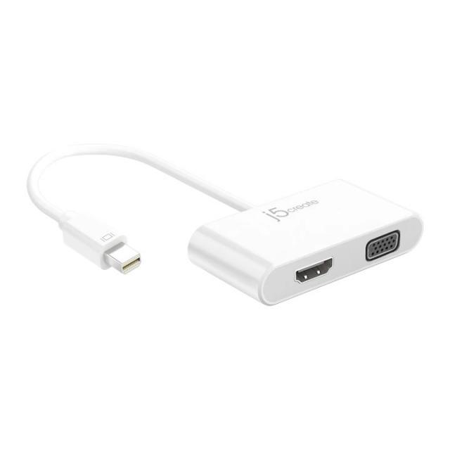 Адаптер j5create JDA172, mini DisplayPort мъжко - HDMI / VGA женско, 4K, 125мм, Бял