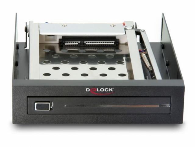 Чекмедже Delock 3.5″, За 1 x 2.5″ SATA HDD / SSD, Черен