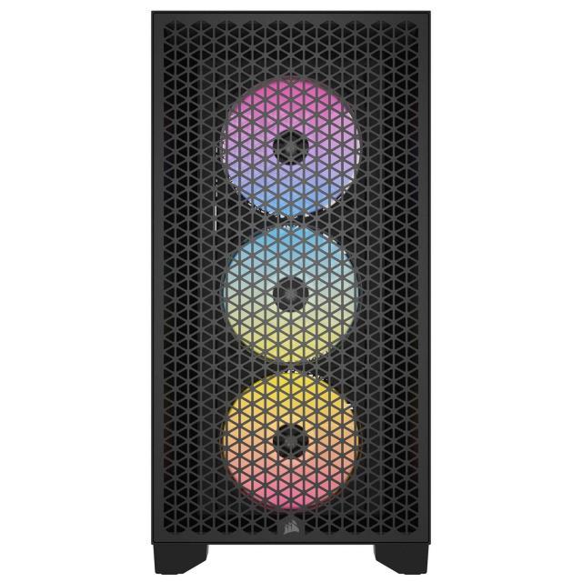 Кутия Corsair 3000D RGB Airflow Mid Tower, Tempered Glass, Черна