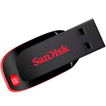 USB памет SanDisk Cruzer Blade, 32GB, USB 2.0, Черен-Червен