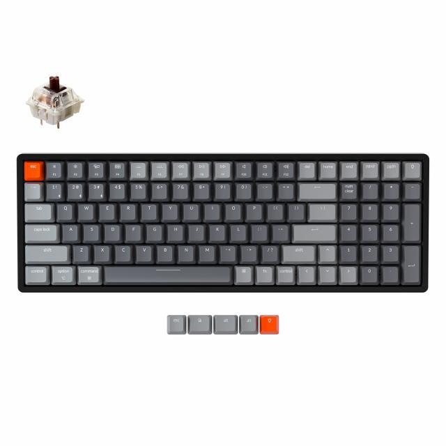 Геймърска механична клавиатура Keychron K4 Hot-Swappable Full-Size Gateron Brown Switch RGB Backlight, Aluminium Frame