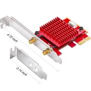Мрежова карта Cudy WE3000S, PCIe, 3-бандов, 2.4/5~/6 GHz, 574 - 2400 Mbps