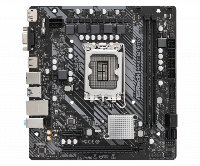 Дънна платка ASRock H610M-HDV, LGA1700, DDR4, mATX