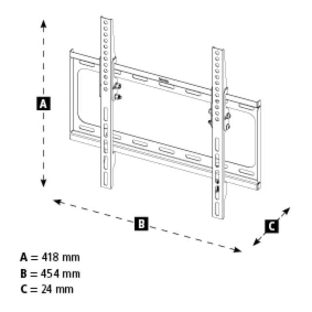 Стойка за TV Hama TILT, 191 см (75"), Черна