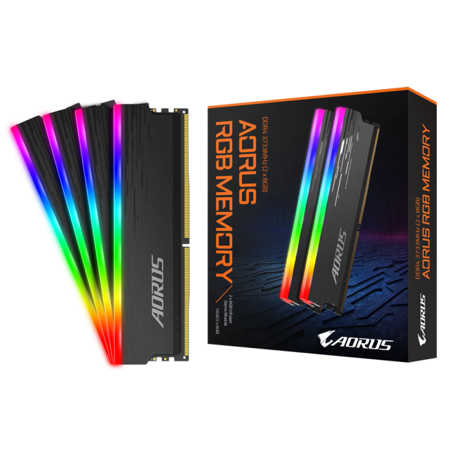 Памет Gigabyte AORUS RGB 16GB DDR4 (2x8GB) 3733MHz  CL18-22-22-42 с Демо Кит