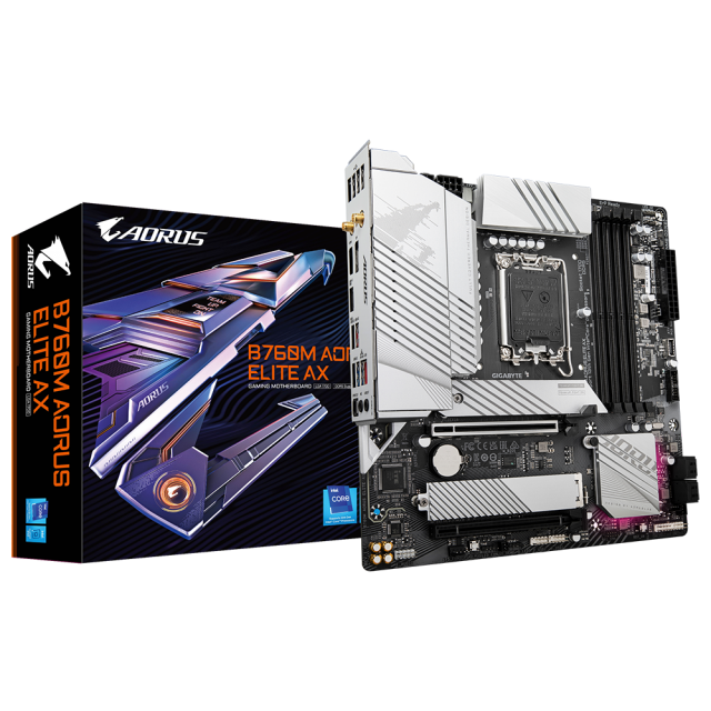 Дънна платка GIGABYTE B760M AORUS ELITE AX Wi-Fi 6E, socket 1700, DDR5