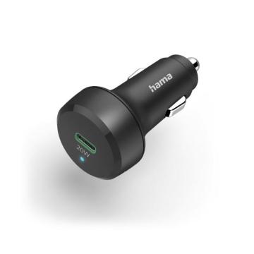 Зарядно за кола Hama, 12-24V USB-C, PD/QC, 20W, USB-A, черно