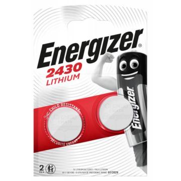 Бутонна батерия литиева ENERGIZER CR2430, 3V,  2 бр. в блистер, цена за 2 батерии