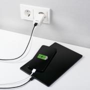 Бързо заряднo HAMA, Gan, 220V, 65W, 1x USB-C PD, 1x USB-A QC, Бял