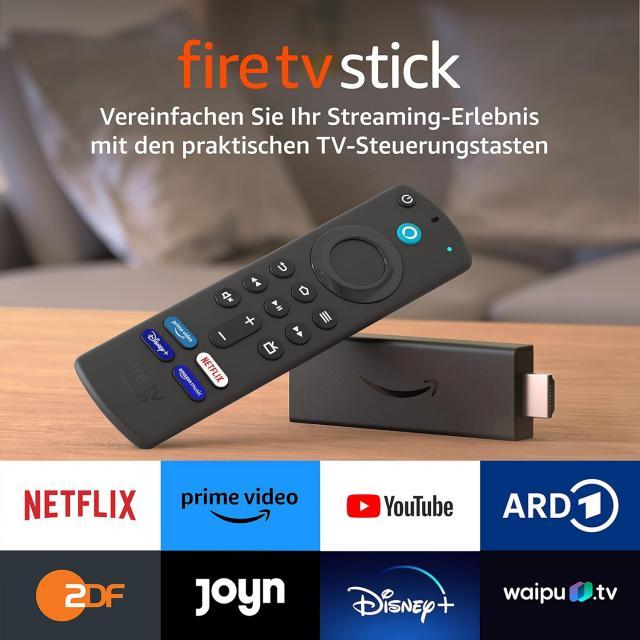 Мултимедиен плеър AMAZON Fire TV Stick, Wi-Fi 6, Alexa Voice Remote, Черен