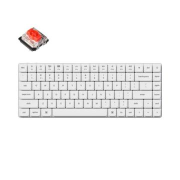 Геймърска механична клавиатура Keychron K3 Pro White QMK/VIA Hot-Swappable Gateron Low Profile Red Switch, RGB Backlight