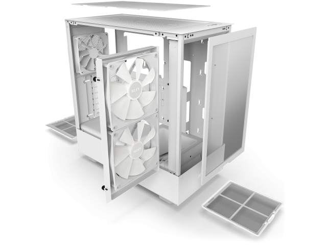 Кутия NZXT H5 Flow RGB Matte White, Mid-Tower