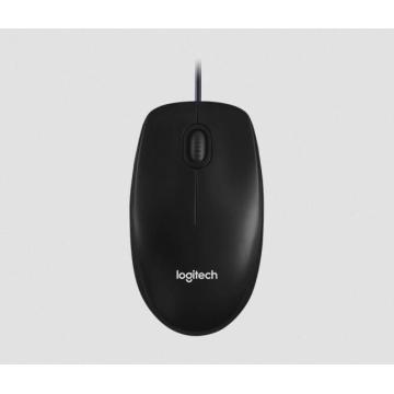 Жична оптична мишка LOGITECH M100, Черен, USB