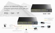 Суич Cudy FS1026PS1, 24x10/100 PoE+ Switch 2 x Gigabit порта, 1 x SFP Slot