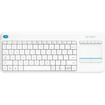 Клавиатура Logitech Wireless Touch K400 Plus, Бяла