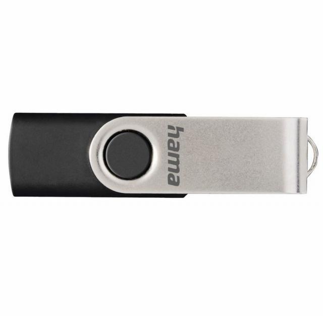 USB памет HAMA Rotate, 32GB, USB 2.0, 10Mb/s,Черен