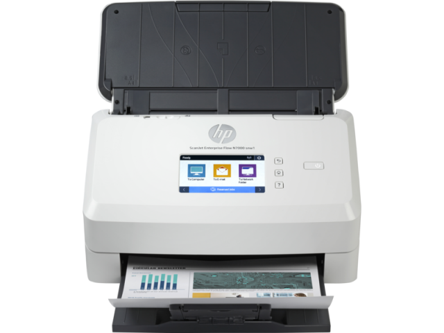 Документен скенер HP ScanJet Ent Flow N7000 snw1, A4, USB, До 75 ppm/150 ipm