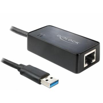 Адаптер DeLock 62121, USB 3.0  към Gigabit LAN 10/100/1000 Mbps