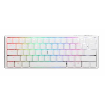 Геймърска механична клавиатура Ducky One 3 Pure White Mini 60% Hotswap Cherry MX Red, RGB, PBT Keycaps