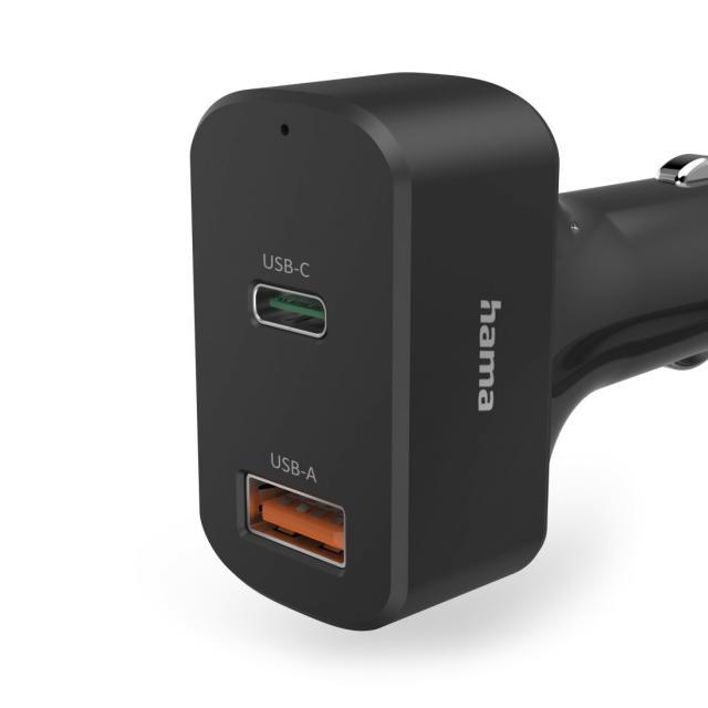 Захранване за лаптоп за кола HAMA, USB-C, (PD), 5-20 V/ 65 W