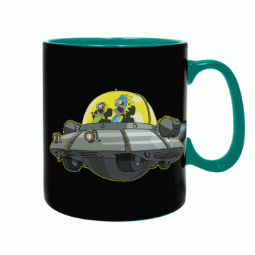 Чаша ABYSTYLE RICK AND MORTY Heat Change Mug Spaceship, Сменящ се цвят, King size, Черен